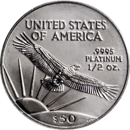 1/2 oz American Platinum Eagle Coin (Random Year, BU) - Image 2