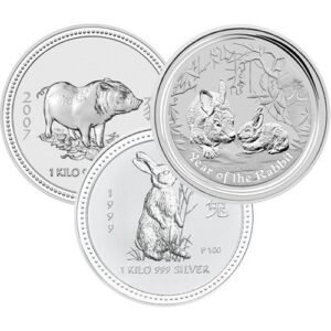 1 Kilo Australian Silver Lunar Coins (Random Year, Varied Design)