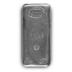 1 Kilo Johnson Matthey and Mallory Silver Bar (Maple Leaf Design)
