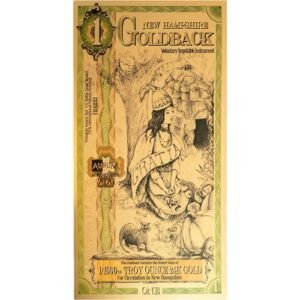 1 New Hampshire Goldback Gold Note (100 Pack, New)