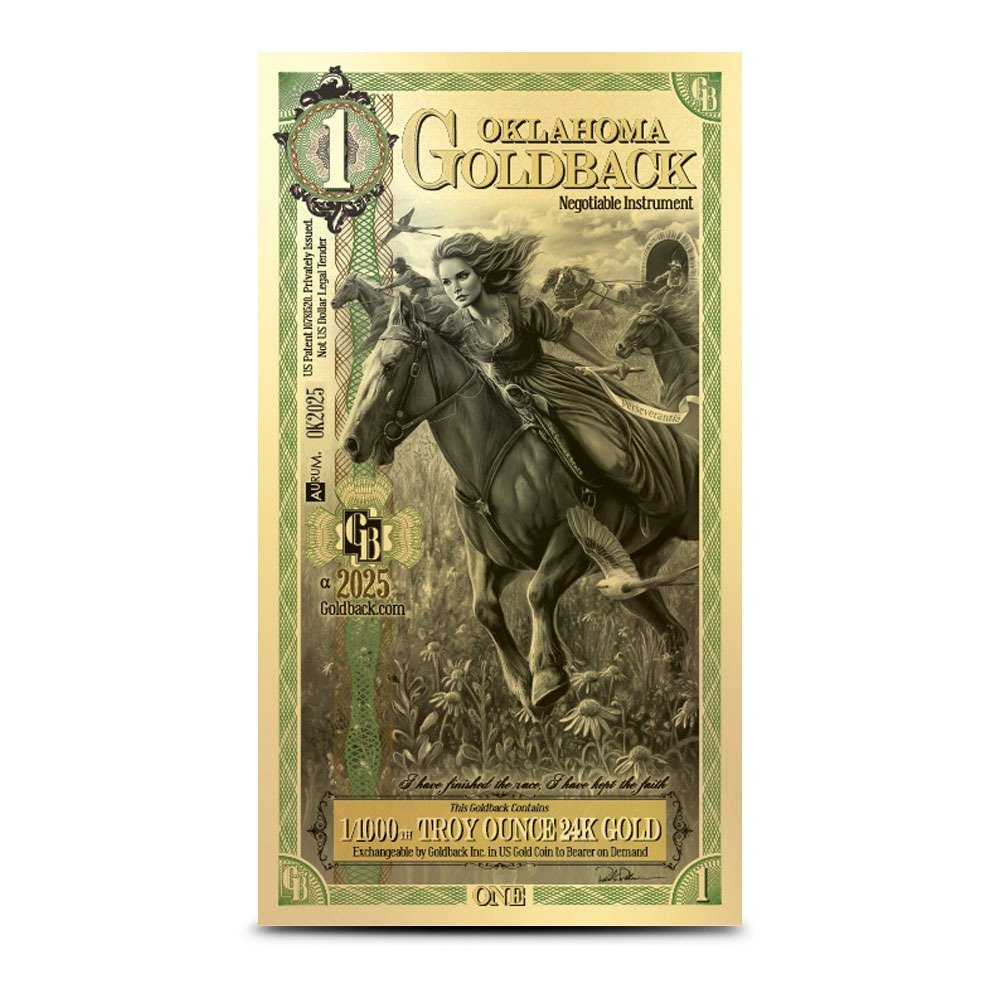 Buy 1 Oklahoma Goldback Gold Note (100 Pack, New) - Image 2