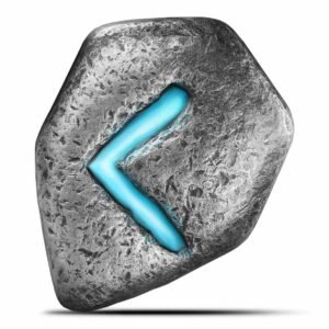 1 oz Antique Germania Mint Kenaz Rune Cast Silver Bar (New, Numbered)