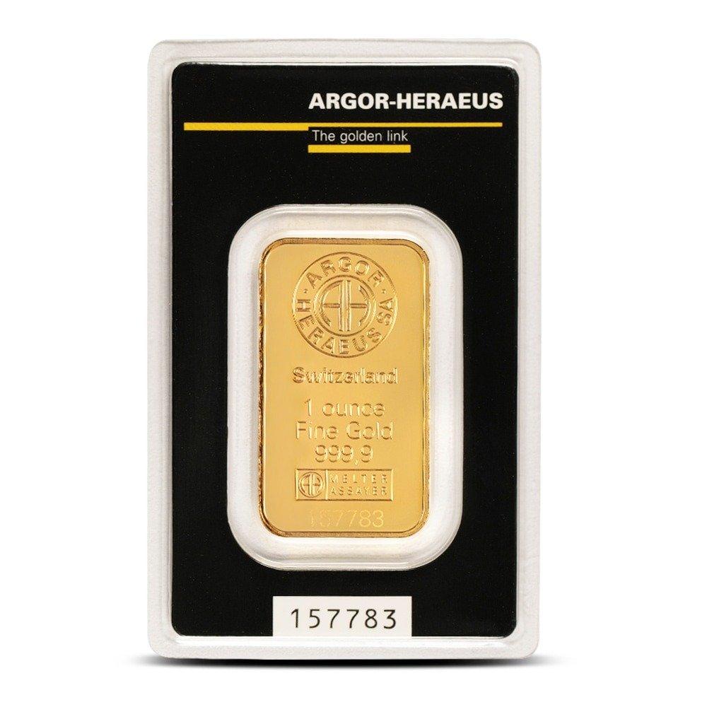1 oz Argor Heraeus Kinebar Gold Bar