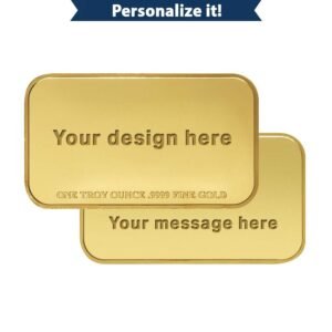 1 oz Design Your Own Engravable Gold Bar (New w/ Capsule)