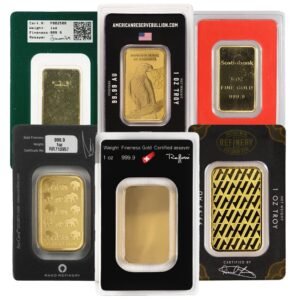 1 oz Gold Bars For Sale (Varied Condition, Any Mint, in Assay)