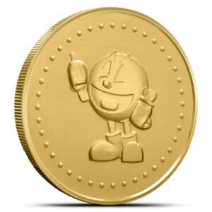 1 oz PAC-MAN Game Token Gold Round (BU)