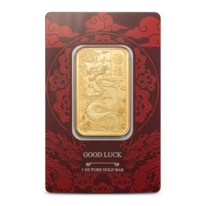 1 oz PAMP Suisse Gold Good Luck Yellow Dragon Bar (New w/Assay)