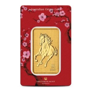 1 oz Perth Mint Lunar Year of the Horse Gold Bar (New)