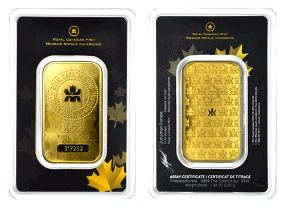 1 oz RCM Royal Canadian Mint Gold B