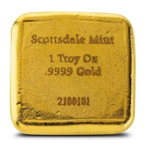 1 oz Scottsdale Mint Cast Gold Bar (New)