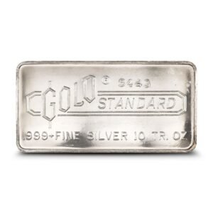 10 oz Engelhard Gold Standard Pressed Silver Bar (Serial Number)