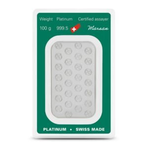 100 Gram Argor Heraeus Platinum Bar (New w/ Assay)