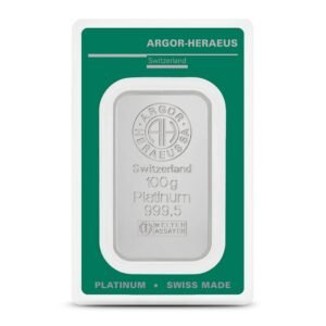 100 Gram Argor Heraeus Platinum Bar (New w/ Assay)