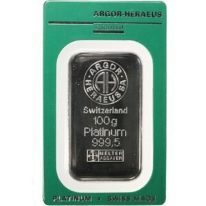 100 Gram Platinum Bar For Sale (Varied Condition)