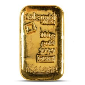 100 Gram Valcambi Cast Gold Bar (New w/ Assay)