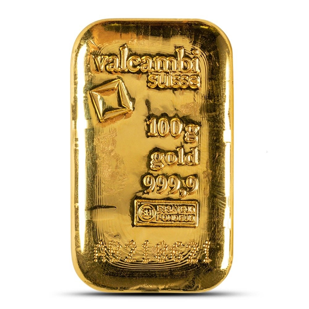 100 Gram Valcambi Cast Gold Bar