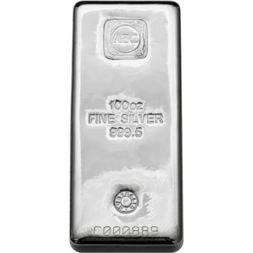 100 oz ABC Silver Bar For Sale