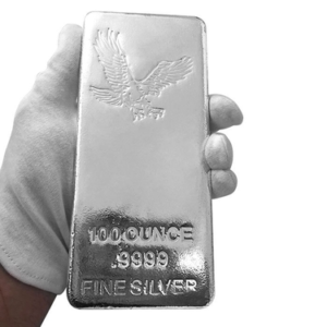 100 oz Eagle Cast Silver Bar For Sal