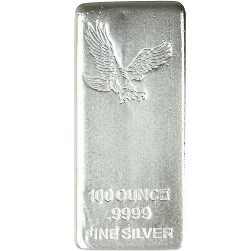 100 oz Eagle Cast Silver Bar For Sale (New, .9999) - Image 2