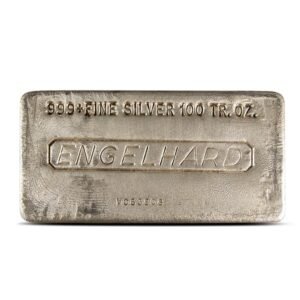 100 oz Engelhard Hand Poured Silver Bar