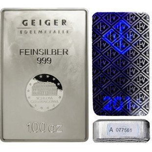 100 oz Geiger Security Line Silver