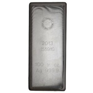 100 oz Royal Canadian Mint Silver Bar (RCM) (Version #1)
