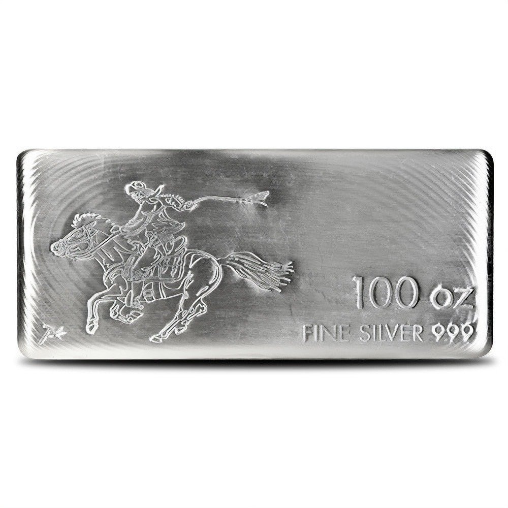100 oz SilverTowne Pony Silver Bar (New) - Image 2