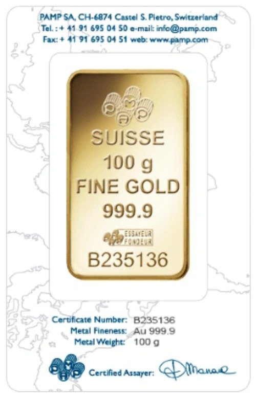 Buy 100g Gold Bar PAMP Rosa Minted - Image 2
