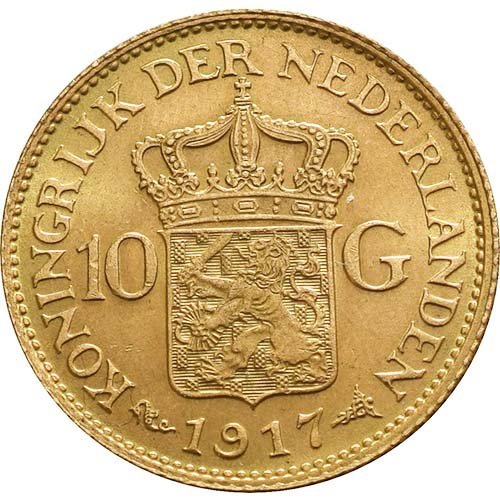10 Guilders Gold Coin For Sale (Circulated) - Image 2