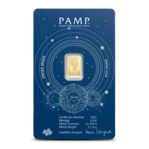 1/2 Gram PAMP Suisse Zodiac Aquarius Gold Bar (New w/ Assay)