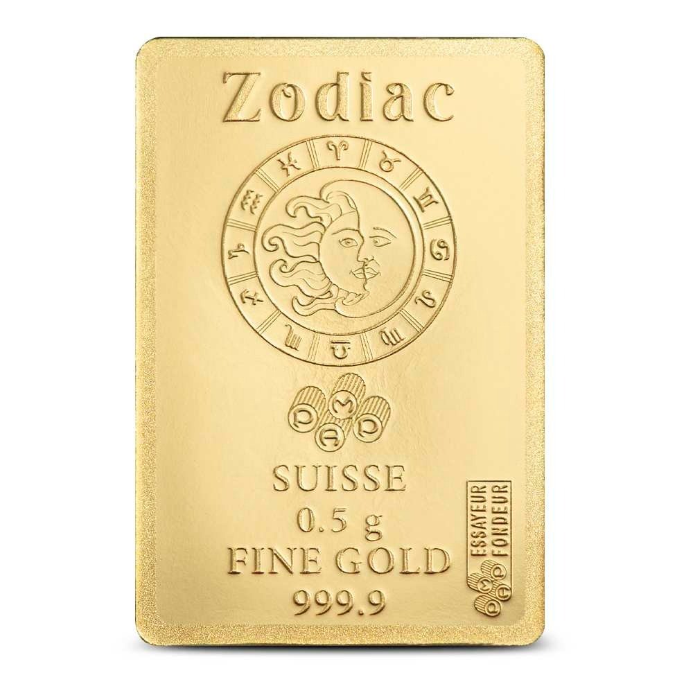 1/2 Gram PAMP Suisse Zodiac Capricorn Gold Bar (New w/ Assay) - Image 3