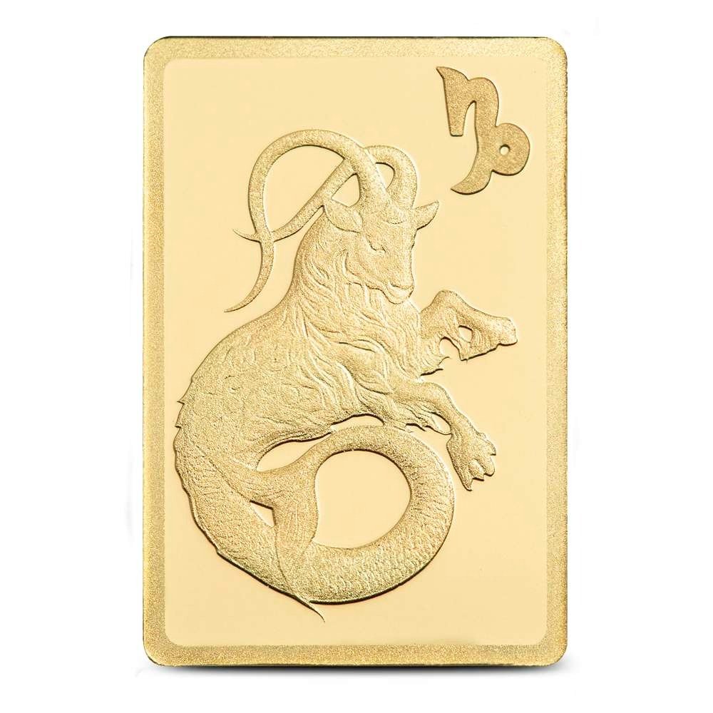 1/2 Gram PAMP Suisse Zodiac Capricorn Gold Bar (New w/ Assay) - Image 2