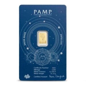 1/2 Gram PAMP Suisse Zodiac Gemini Gold Bar (New w/ Assay)