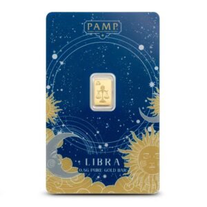 1/2 Gram PAMP Suisse Zodiac Libra Gold Bar (New w/ Assay)