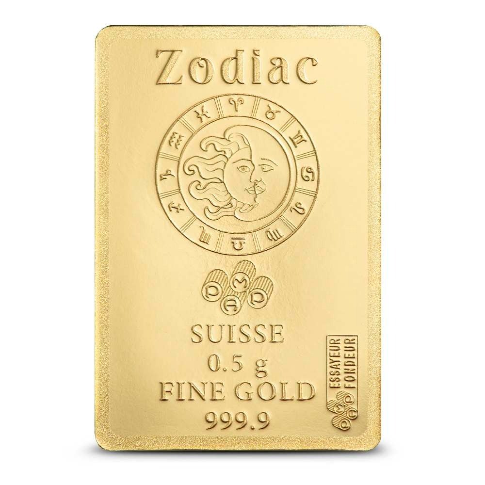 1/2 Gram PAMP Suisse Zodiac Pisces Gold Bar (New w/ Assay) - Image 3