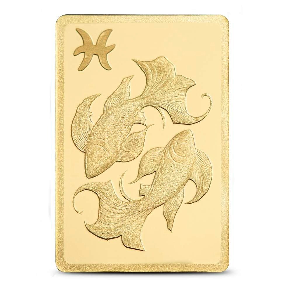 1/2 Gram PAMP Suisse Zodiac Pisces Gold Bar (New w/ Assay) - Image 2