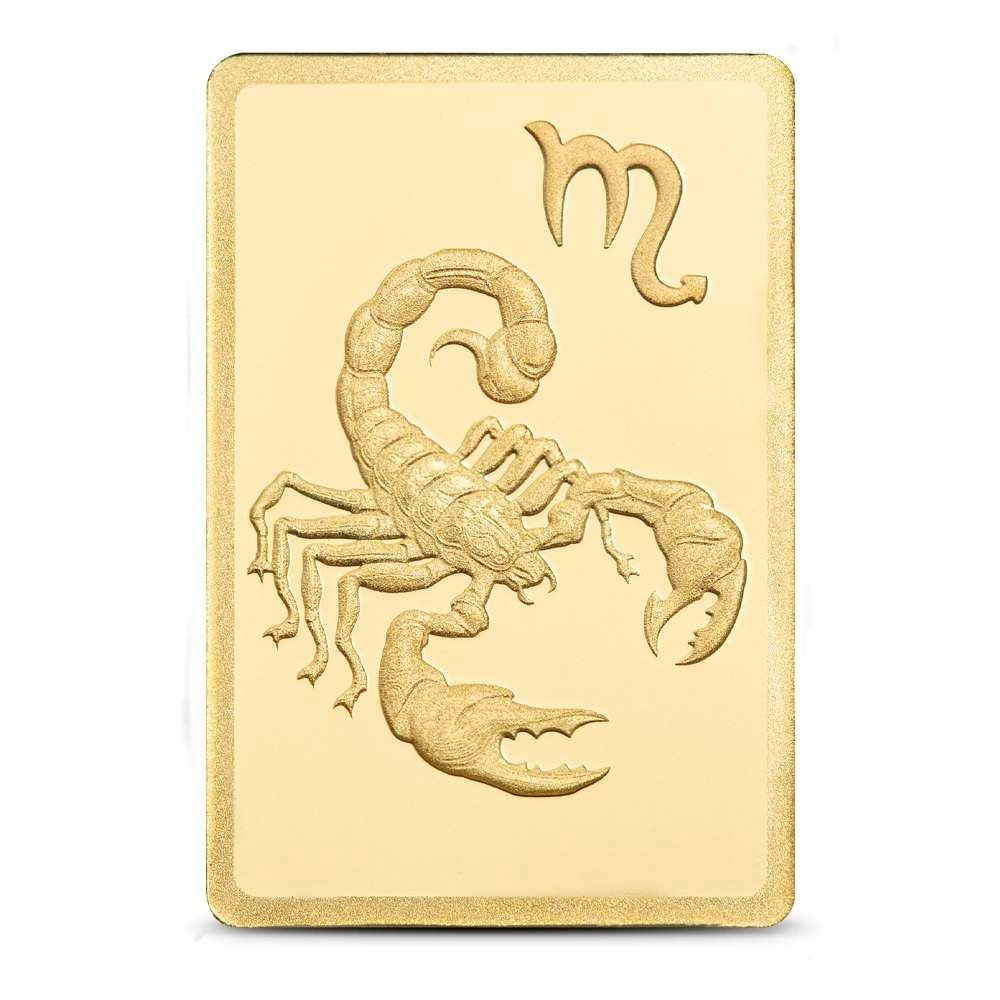 1/2 Gram PAMP Suisse Zodiac Scorpio Gold Bar (New w/ Assay) - Image 2