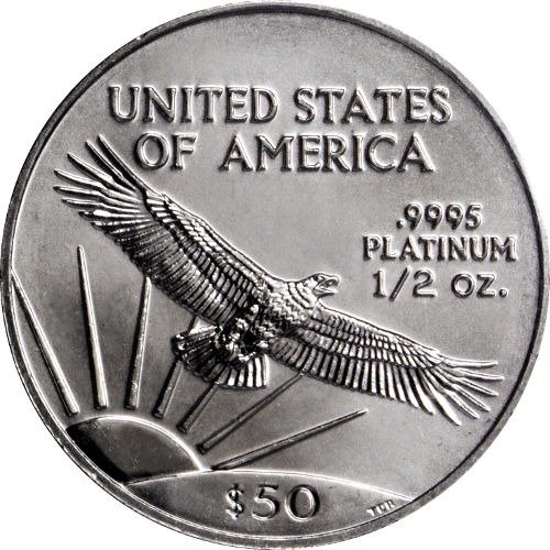 1/2 oz American Platinum Eagle Coin (Random Year, BU) - Image 2