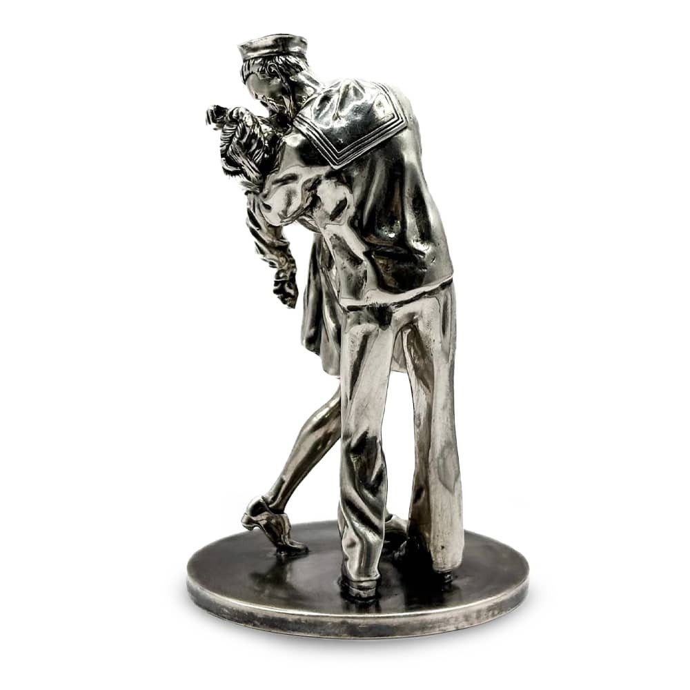 12 oz Antique Finish The Kiss Silver Statue (New, Box + CoA) - Image 2