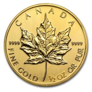 1/2 oz Canadian Gold Maple Leaf Coin (Random Year)