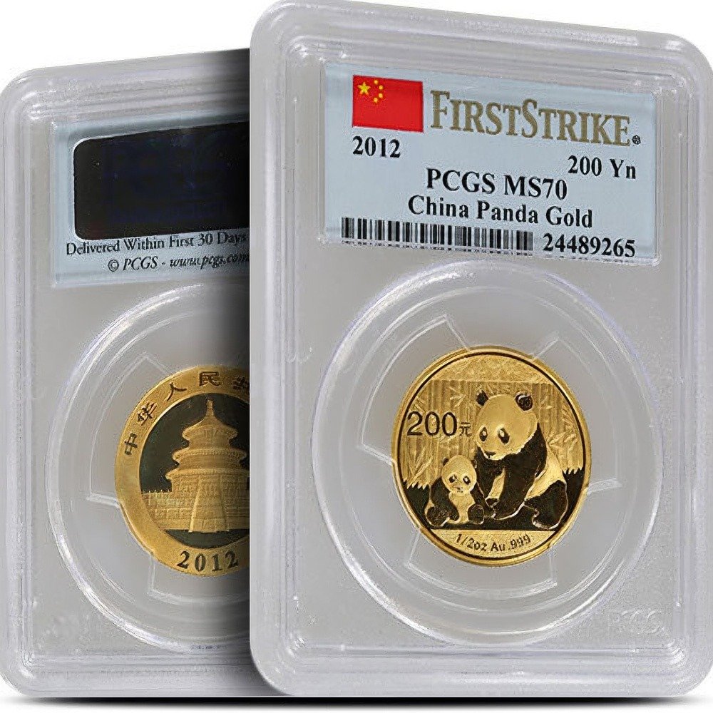 1/2 oz Chinese Gold Panda Coin MS70