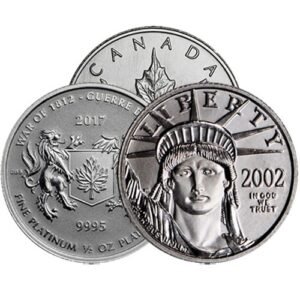 Buy 1/2 oz Platinum Coins Online (Varied Condition, Any Mint)
