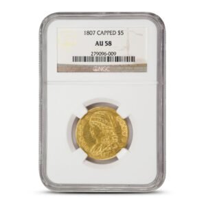 1807 $5 Capped Bust Gold Half Eagle Coin NGC AU58