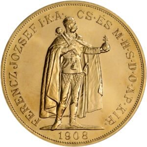 1908 Hungary 100 Korona Gold Coin (AU)