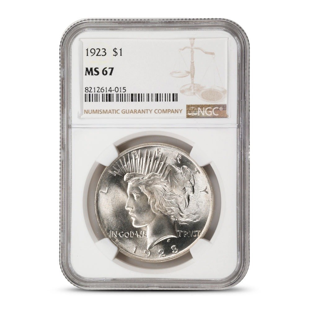 1923 Peace Silver Dollar NGC MS67