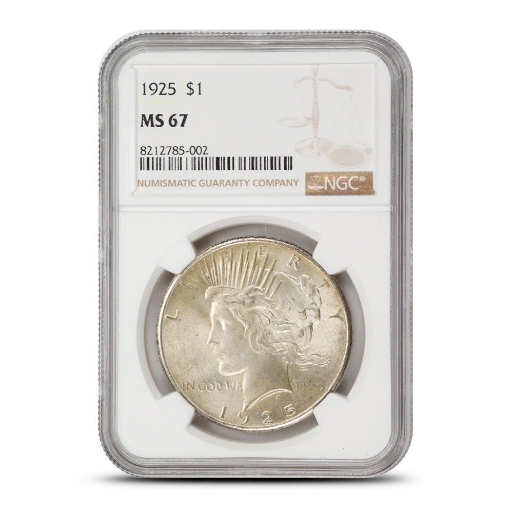 1925 Peace Silver Dollar NGC MS67