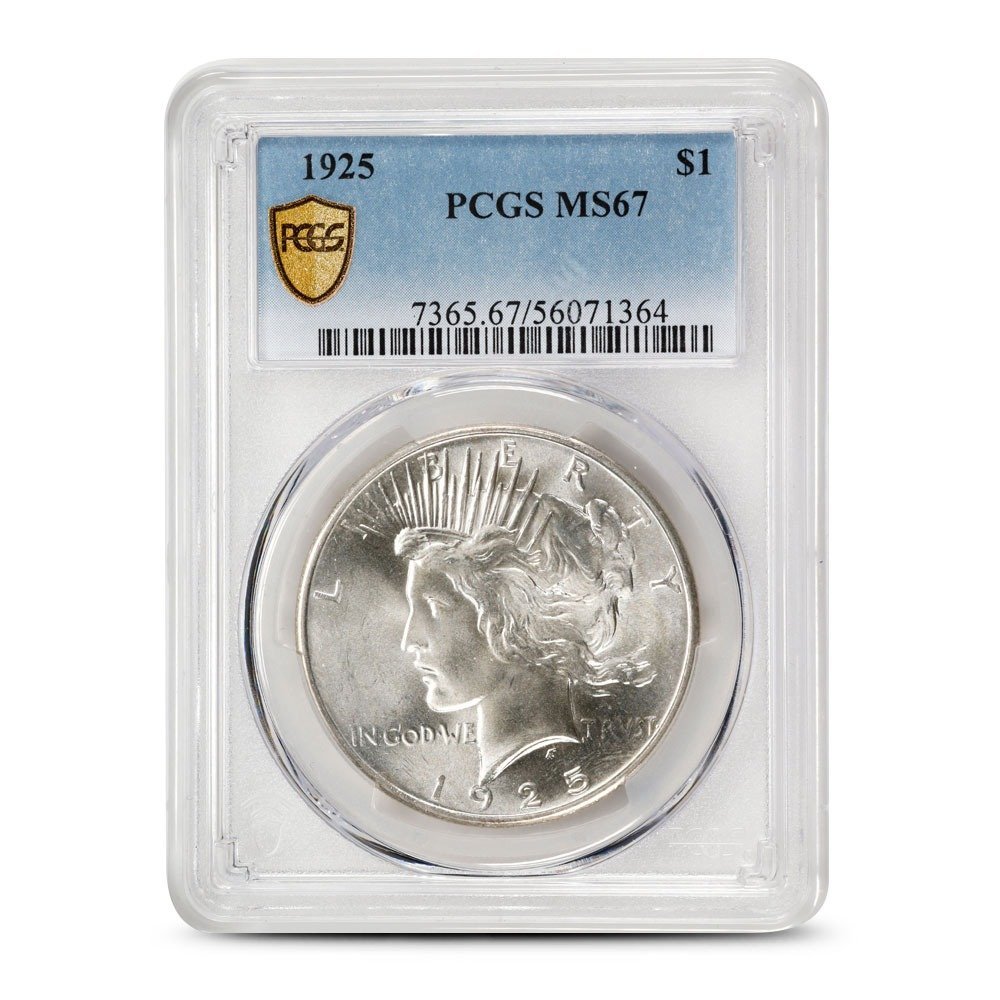 1925 Peace Silver Dollar PCGS MS67