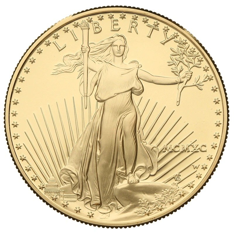 1990 1 oz Proof American Eagle Gold Coin MCMXC Boxed - Image 2