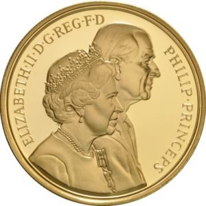 1997 Proof £5 Gold Crown Coin Golden Wedding Anniversary of Her Majesty the Queen Boxed