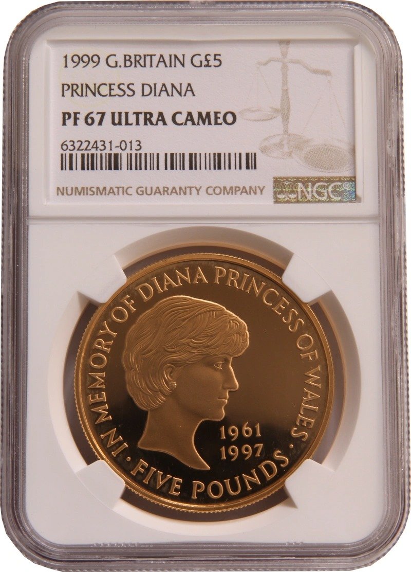 1999 Proof £5 Gold Crown Coin Diana